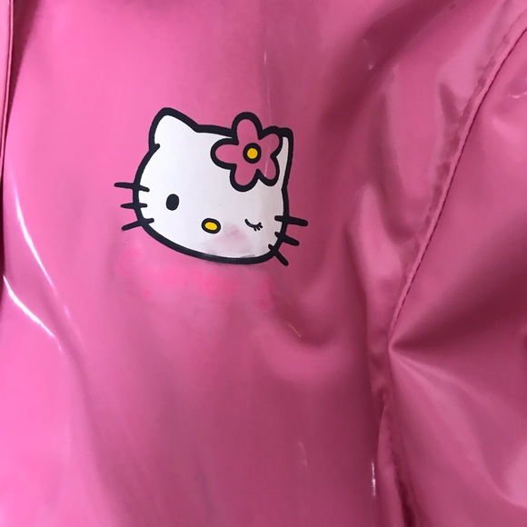 💕Sanrio Hello kitty print pink girls rain coat💕 - Picture 6 of 8